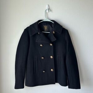 Fidelity // by Gerald & Stewart/ Wool black Pea Coat Size M